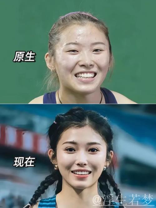 吴艳妮晒与苏炳添合影，脸部变化太大认不出，身高还缩水不少